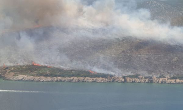 Urla'da yangın paniği!